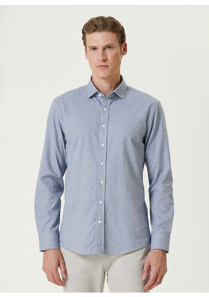 Mavi Erkek Gömlek Slim Fit Diyagonal Gömlek 1093638