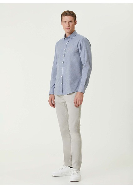 Mavi Erkek Gömlek Slim Fit Diyagonal Gömlek 1093638