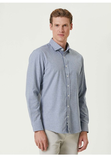 Mavi Erkek Gömlek Slim Fit Diyagonal Gömlek 1093638