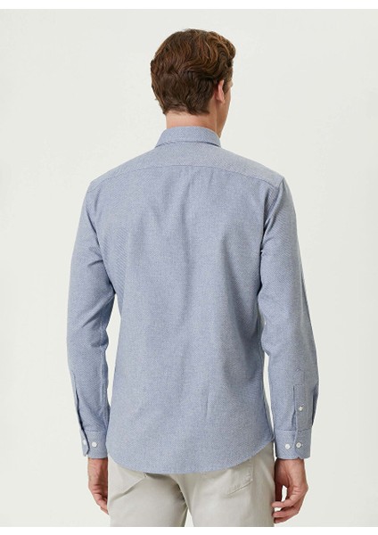 Mavi Erkek Gömlek Slim Fit Diyagonal Gömlek 1093638
