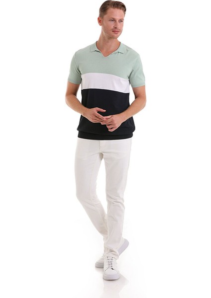 Mavi Slim Fit Desenli Polo Yaka Casual Rayon Tişört modelleri