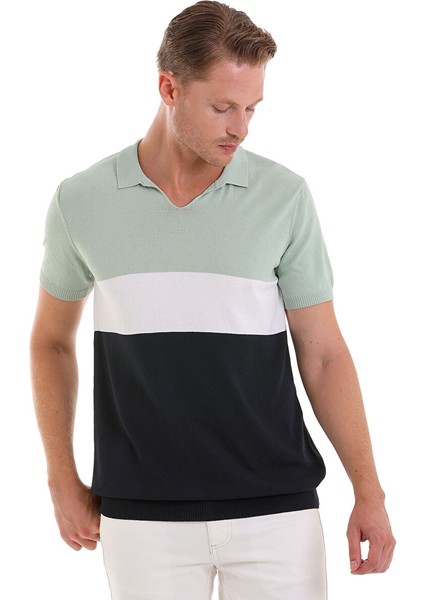 Mavi Slim Fit Desenli Polo Yaka Casual Rayon Tişört indirimleri