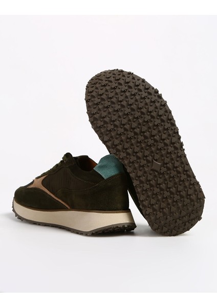 Yeşil Erkek Deri - Kumaş Sneaker Callısto