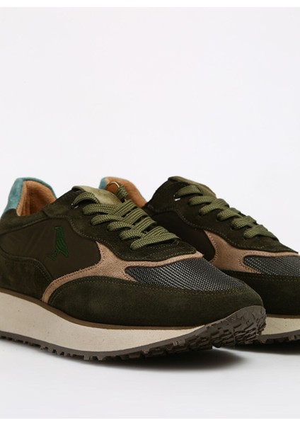 Yeşil Erkek Deri - Kumaş Sneaker Callısto