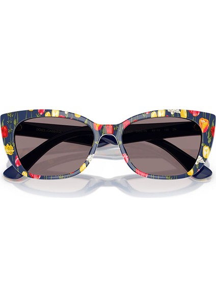 Dolce&gabbana DX4427 Çekik Lacivert Çiçekli Unisex Çocuk Güneş Gözlüğü modelleri
