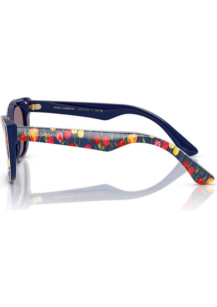 Dolce&gabbana DX4427 Çekik Lacivert Çiçekli Unisex Çocuk Güneş Gözlüğü fırsatları