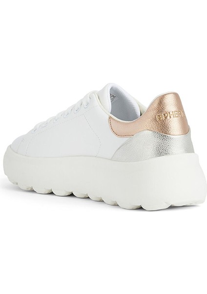 Beyaz-Gümüş Kadın Deri Sneaker D Spherıca Ec4.1 C modelleri