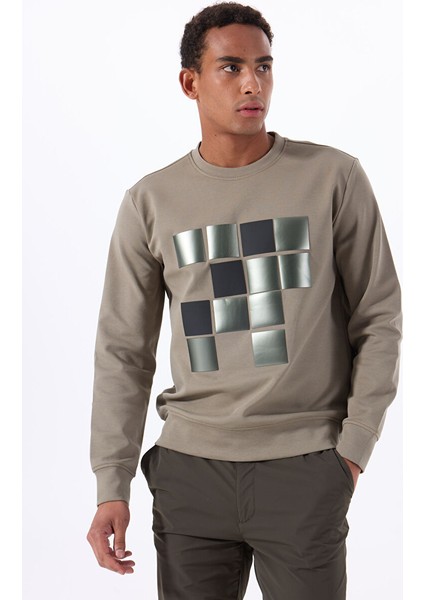 Gmg Fırenze Haki Erkek Bisiklet Regular Fit Sweatshirt GU25MSS08022