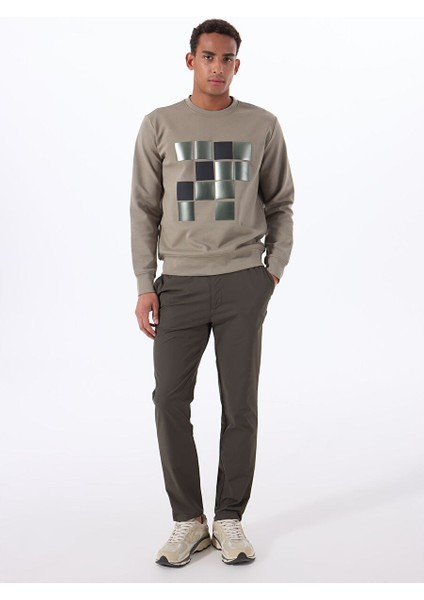 Gmg Fırenze Haki Erkek Bisiklet Regular Fit Sweatshirt GU25MSS08022