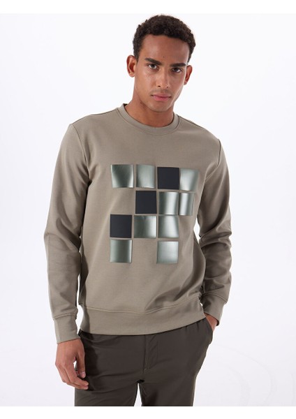 Gmg Fırenze Haki Erkek Bisiklet Regular Fit Sweatshirt GU25MSS08022