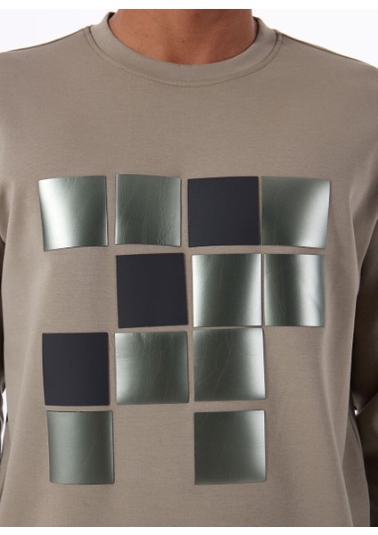 Gmg Fırenze Haki Erkek Bisiklet Regular Fit Sweatshirt GU25MSS08022