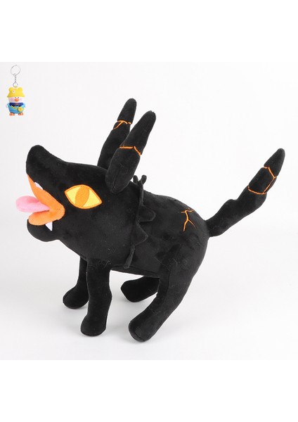 Siyah Ateş Wolf Pup Plush Peluş Oyuncaklar Siyah Köpek Bebek Bebek Hediyesi (Yurt Dışından)