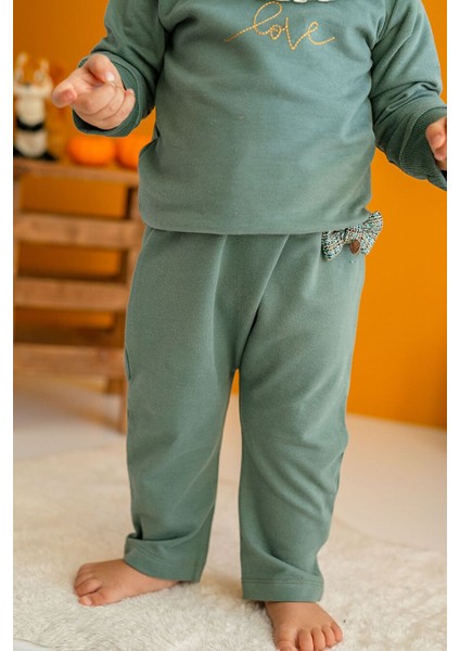 Kız Bebek Fiyonk Detaylı Yeşil Pantolon (6-24AY)