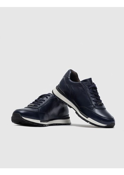 Lacivert Erkek Deri Sneaker 27540