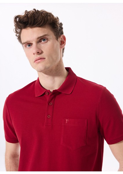 Bordo Erkek Basic %100 Pamuk Polo T-Shirt cm Nobro K Ceplı