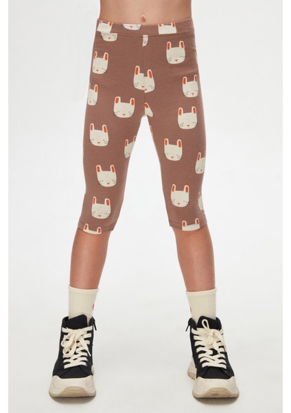 Sleepy Bunny Kız Çocuk Desenli Diz Altı Tayt Kapri fiyatları
