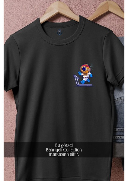 Oversize Koşu Bandında Koşan Mini Dalgıç Cep Tasarımlı Unisex T-Shirt fiyatları