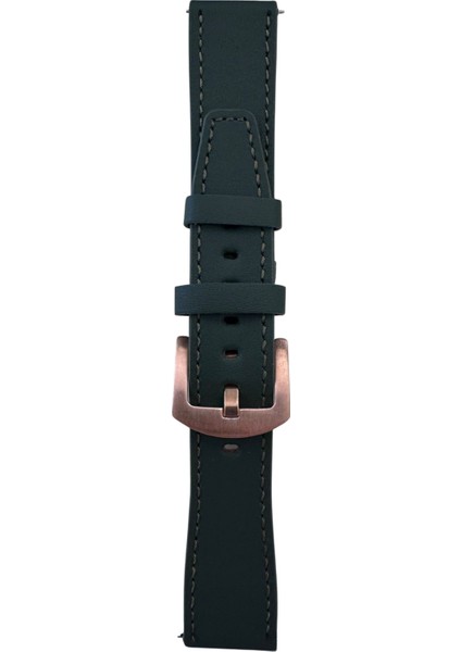 LW38-43 20 mm Hakiki Deri Düz Haki Kordon Gold Toka