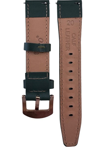 LW38-43 20 mm Hakiki Deri Düz Haki Kordon Gold Toka modelleri