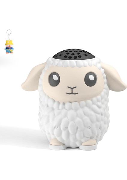 Silikon Koyun Baaa Bluetooth Hoparlör Takılabilir Kart Su Geçirmezçocuk Hikaye Makinesi Radyo Ses (Yurt Dışından)