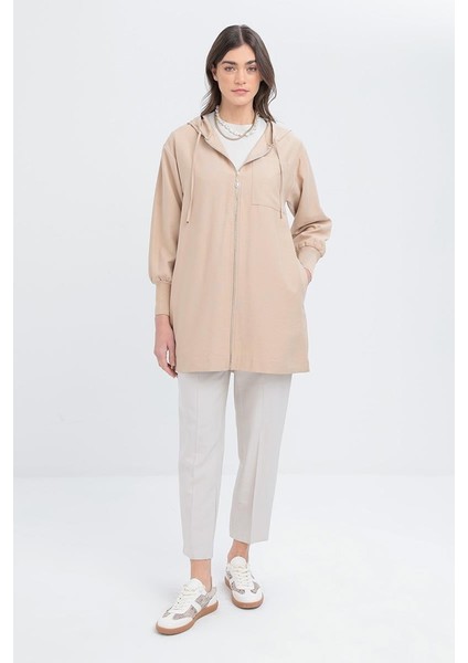 Bej-Kolları Ribanalı Kapşonlu Kap fiyatları