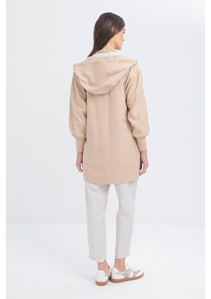 Bej-Kolları Ribanalı Kapşonlu Kap fırsatları