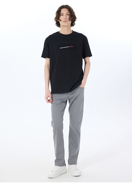 Siyah Erkek Relaxed Baskılı T-Shirt M5SM-TST1290