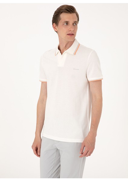 Ekru Erkek Slim Fit Polo T-Shirt Bena modelleri