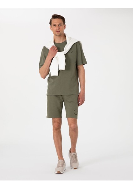 Haki Regular Fit Örme Şort