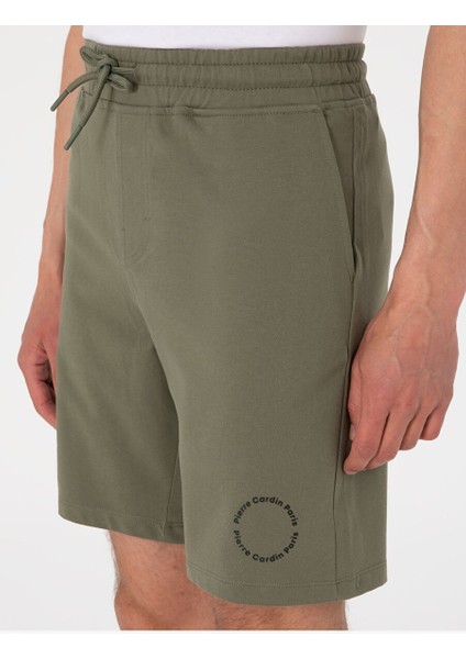 Haki Regular Fit Örme Şort