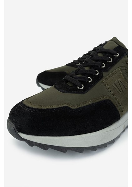 Gri-Siyah Erkek Deri Sneaker 352 21362 Erk Ayk SK24-25 modelleri