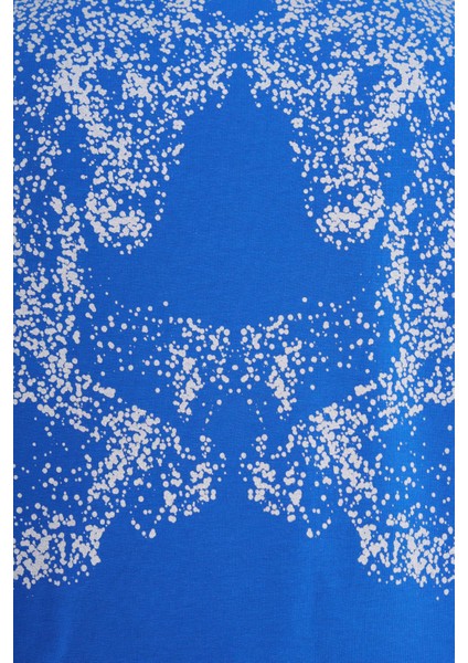 Erkek Free Soul Glowing Printed Oversize Soft Mavi Tişört