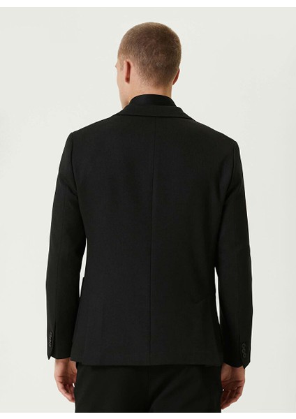 Siyah Erkek Mono Slim Fit Diyagonal Ceket 1091844