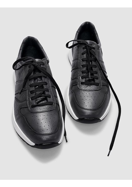 Siyah Erkek Deri Sneaker 29779