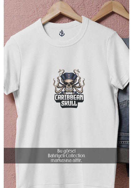 Oversize Caribbean Skull Tasarımlı Unisex T-Shirt fiyatları
