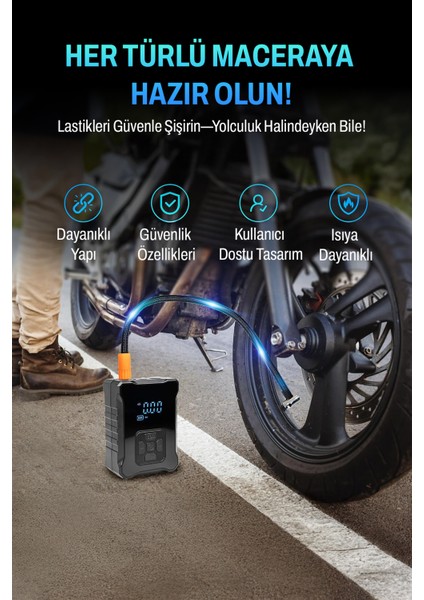 Dijital Şarj Edilebilir Hava Kompresörü
