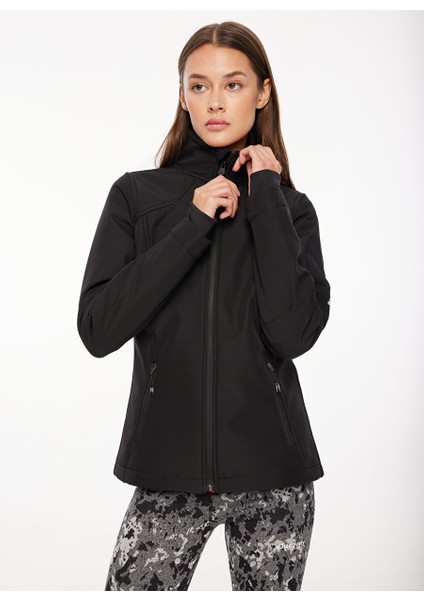 Siyah Kadın Dik Yaka Basic Sweatmont D3WL-SWT9