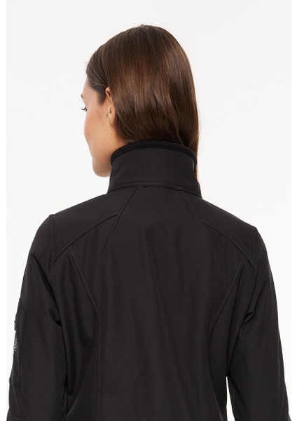 Siyah Kadın Dik Yaka Basic Sweatmont D3WL-SWT9