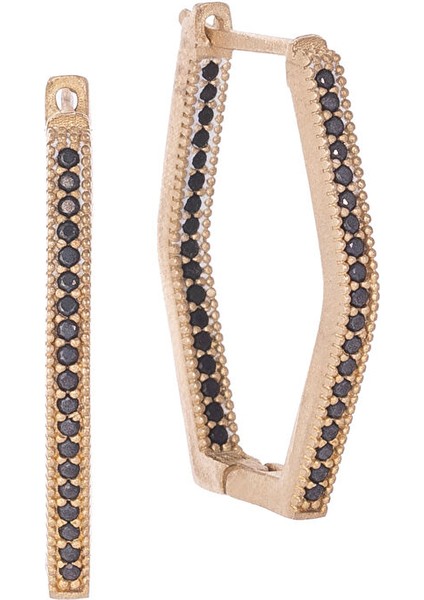 Küpe Rhombus Earring With Stones