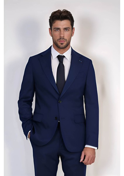 /poly.mono Yaka Slim Takım Elbise Lacivert