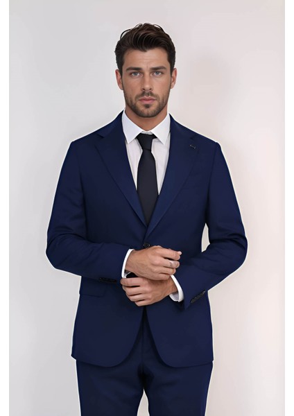 /poly.mono Yaka Slim Takım Elbise Lacivert