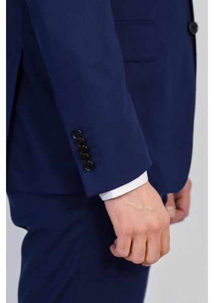 /poly.mono Yaka Slim Takım Elbise Lacivert