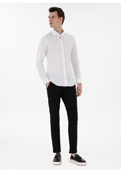 Siyah Erkek Slim Fit Chino Pantolon Elısta