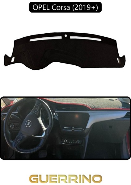 Opel Corsa (2019 + )Torpido Koruma Halısı Siyah Kenar