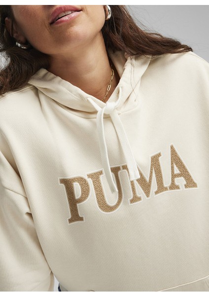 67789987 Squad Hoodie Tr Beyaz Kadın Kapüşon Yaka Regular Fit Sweatshirt modelleri