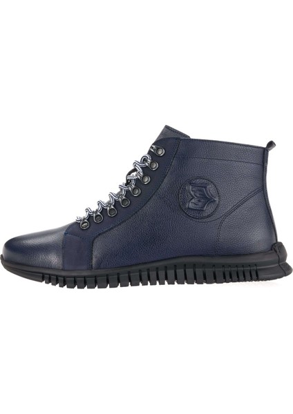 BRK2103 Lacivert Büyük Numara Dana Derisi Rahat Geniş Kalıp Erkek Bot 48 indirimleri