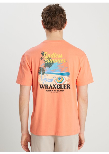Turuncu Erkek Relaxed T-Shirt W2510747512 Relaxed Fit Grafik Logo fırsatları
