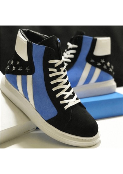 ALA301 Siy-Mavi Büyük Numara Dana Derisi Rahat Geniş Kalıp Erkek Bot 46 fiyatları