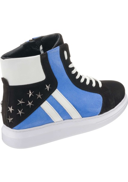 ALA301 Siy-Mavi Büyük Numara Dana Derisi Rahat Geniş Kalıp Erkek Bot 46 fırsatları