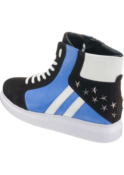 ALA301 Siy-Mavi Büyük Numara Dana Derisi Rahat Geniş Kalıp Erkek Bot 46 indirimleri